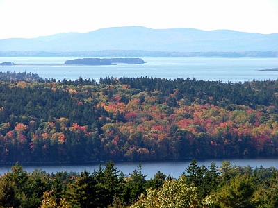 Picture of fall foliage and lakes